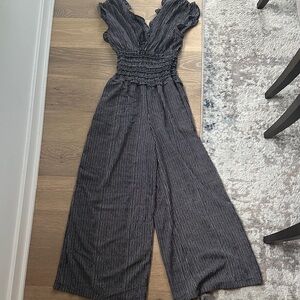 Max Studio Black and White Jumpsuit with Palazzo Pants